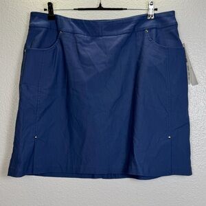 Tribal Blue Studded Straight Skirt Pockets Size 16 W